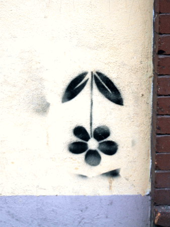 Street-Art: Kopstandblume