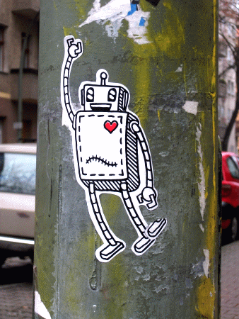 Street-Art: Roboter mit Herz