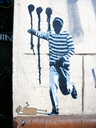 Street-Art: Läufer und Schläfer