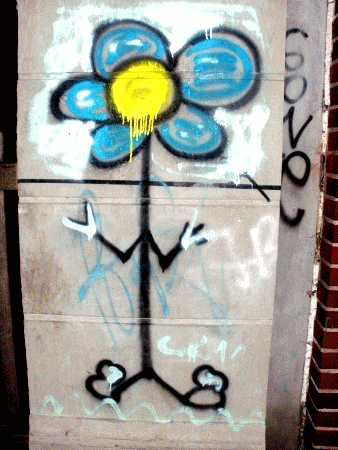Street-Art: Blumen-Mutation