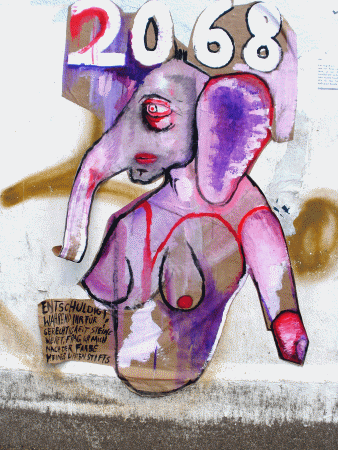 Street-Art: Elefantenfrau