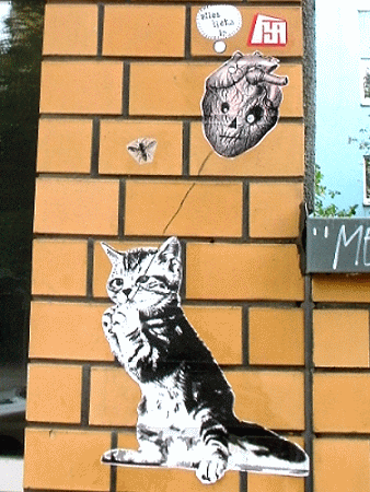 Street-Art: Katzengeburtstag Detail