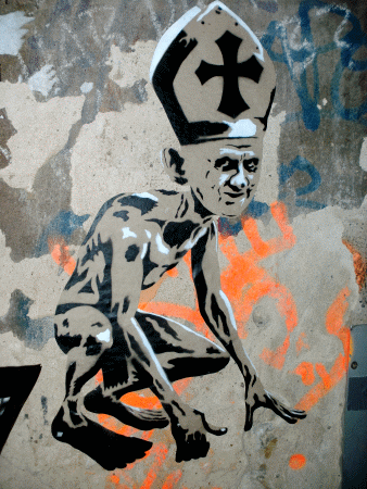 Street-Art: Papstkritik