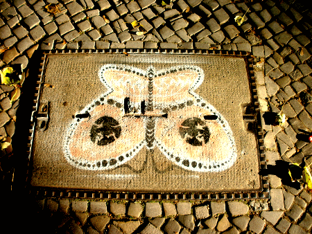 Street-Art: Kopf hoch Schmetterling 2