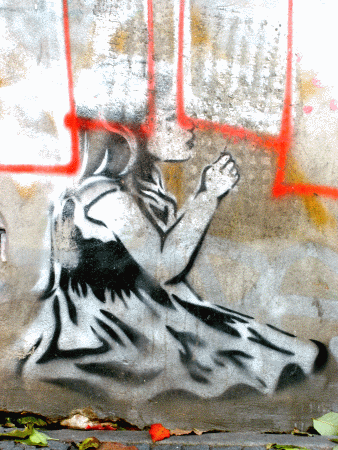 Street-Art: Pusteherzenmädchen Detail