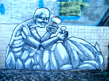 Street-Art: Steinmetz (Detail)