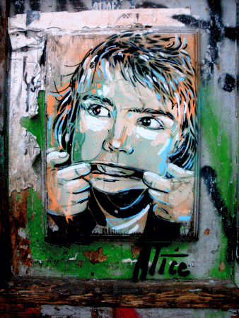 Street-Art: Mädchen (Detail)