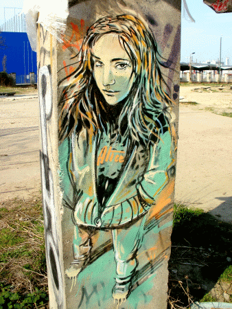 Street-Art: Mädchen (Detail)