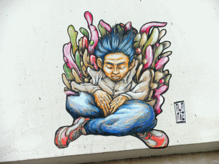 Street-Art: Selbstverbrennung (Originaltitel: Meditation)