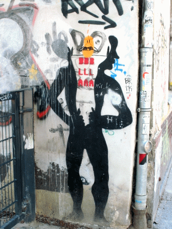 Street-Art: Schattenmann mit Human Bein' 